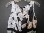 CAbi Champagne Bubbles Black/White Sleeveless Tunic Blouse MEDIUM