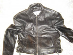 Womens Vanguard Leather Black Biker Motorcycle Jacket M Medium