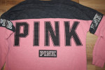 Victoria's Secret PINK Sz SM Pink & Black Relaxed Fit Logo Sweatshirt