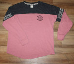 Victoria's Secret PINK Sz SM Pink & Black Relaxed Fit Logo Sweatshirt