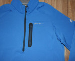 NWT! EDDIE BAUER Sz LARGE Tall Outpace Flex Half Zip Mock Neck Fleece