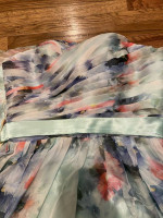 NWT Grace Karin Turquoise Floral Belted Strapless Maxi Dress Size 4