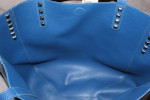 Reversible Light/Dark Blue Fashion Handbag Purse Tote Faux Leather