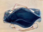 Black Handbag With Multicolored "Dd" All Over Print - Barrel-Shaped
