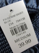 Women's Med Long Denim Skirt--NWT