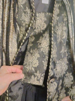 Elegant black and gold Holiday Jacket-Skirt Set with 6" clasp headband