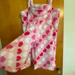 Womens L / XL Bath Towel Shower Wrap Cover Up ♦ HEARTS - Dorm Camping