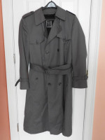 Sz. 40R Vintage Christian Dior Monsieur Men's Grey Trench Coat w/ Lini