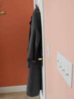 Sz. 40R Vintage Christian Dior Monsieur Men's Grey Trench Coat w/ Lini