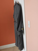 Sz. 40R Vintage Christian Dior Monsieur Men's Grey Trench Coat w/ Lini