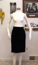 Black Suede Leather Skirt - Size 9/10