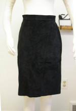 Black Suede Leather Skirt - Size 9/10