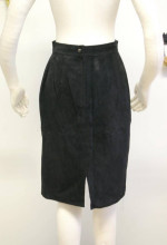 Black Suede Leather Skirt - Size 9/10