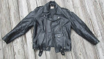 VINTAGE 1970’s BLACK LEATHER MOTORCYCLE JACKET ~ ZIPPERS, SNAPS, BIKER
