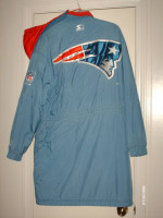 New England Patriots Starter Pro Line Trench Coat Type Heavy Duty Hood