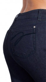 JEANS MIRACLEBODY - Size 4 USA Stretch Dark Blue Indigo Straight Leg