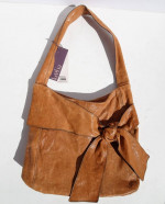 KOOBA Caitlin Blonde Tan Brown Leather Shoulder Bag Purse w Bow & tags