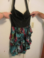 Arden B halter party dress black & turquoise size 10