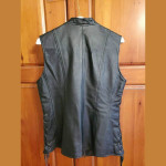Leather Full Zipper Vest Top, Laced Sides, Black, Size 8, Newport News