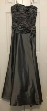 JS COLLECTIONS Long Gray Dress Formal Evening Ball Gown, 8