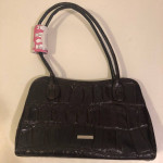 Desmo Brown Mock-Croc Italian Leather Handbag