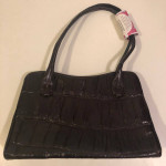 Desmo Brown Mock-Croc Italian Leather Handbag