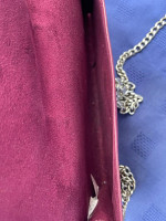 OLD NAVY Mauve Suede Snake Skin Clutch Purse w Chain Strap