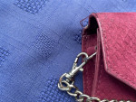 OLD NAVY Mauve Suede Snake Skin Clutch Purse w Chain Strap