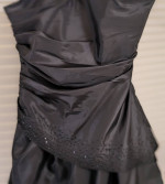 Unaltered Size 14 Black Strapless Prom Homecoming Dress Ball Gown