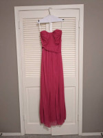 Size 14 Extra Long Tall David's Bridal Pink Fuchsia Bridesmaid Dress
