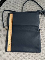 Gigi New York Hand Made Leather Python Bag Navy