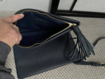 Gigi New York Hand Made Leather Python Bag Navy