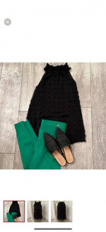 Vine and Love black smocked sleeveless blouse
