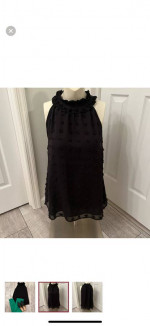 Vine and Love black smocked sleeveless blouse