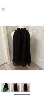 Vine and Love black smocked sleeveless blouse