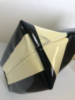 Kate Spade New York Black Off-White Striped Handbag Shoulder Bag