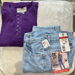 Girls Chic Denim Jeans Size 8 (Slim) and Arizona Company Purple Knit Long Sleeve