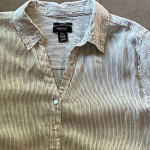 Jones New York 100% Linen Shirt -Size 2x Black and White