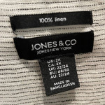 Jones New York 100% Linen Shirt -Size 2x Black and White