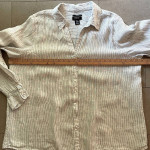 Jones New York 100% Linen Shirt -Size 2x Black and White