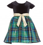 RARE EDITIONS Girl's size 2T -or- 3T PARTY DRESS Green/Black ~ New