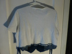 Shirt with Attached Denim Vest School Themed with Crayon Buttons