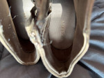 Faux suede-like green booties - size 8