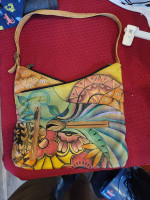 Anuschka leathet hand painted handbag