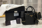PRADA Mini Saffiano Galleria Lux Tote Black