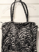 BRACCIALLINI Zebra Striped Print Pattern Shoulder Tote Bag Italy MS123