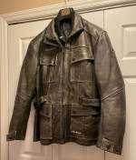 Leather Motorcycle Jacket Size 2XL