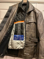 Leather Motorcycle Jacket Size 2XL