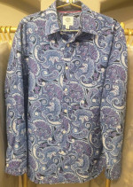 Society of Threads Medium Blue/Purple Paisley LS Button Up Shirt