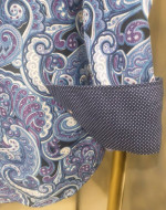 Society of Threads Medium Blue/Purple Paisley LS Button Up Shirt